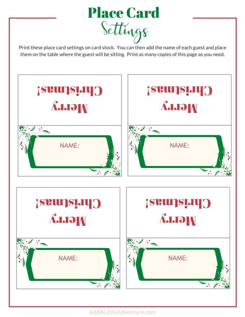 diy printable place cards