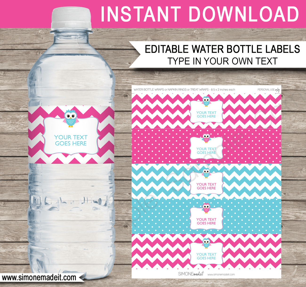 diy printable water bottle labels