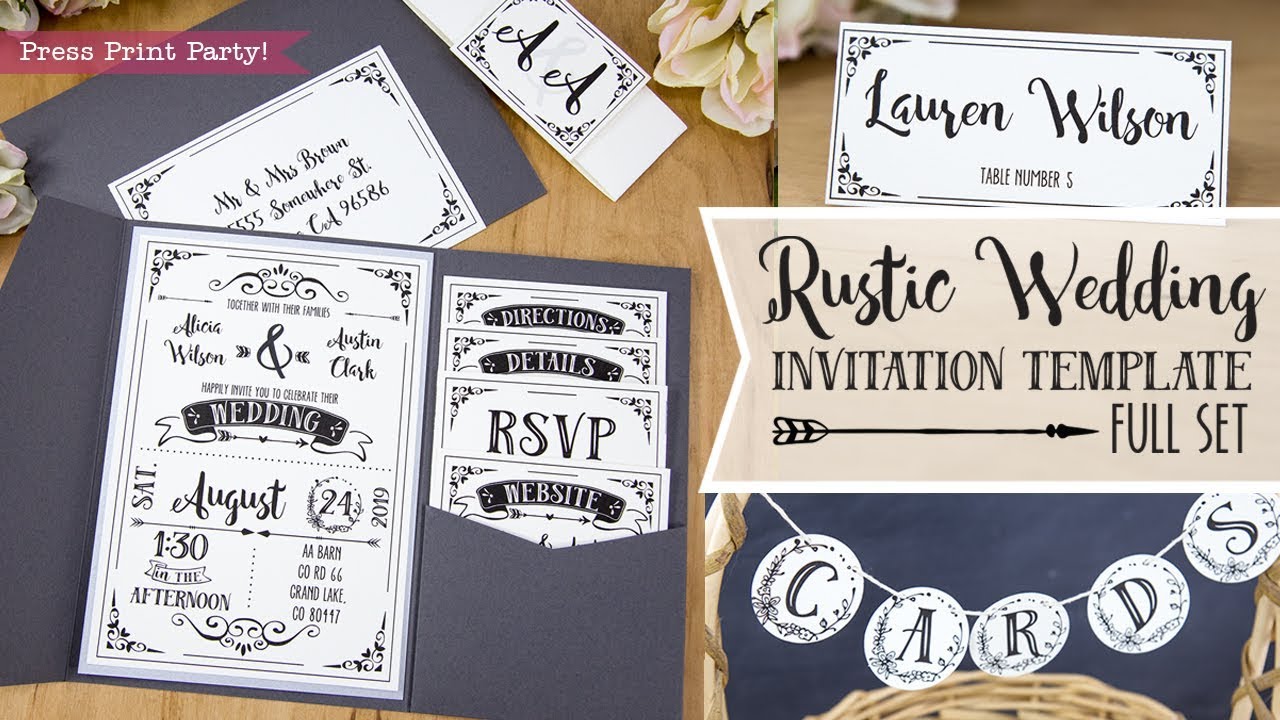 diy wedding invitation printable templates