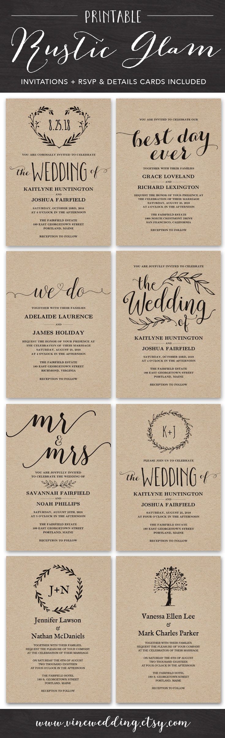 diy wedding invitation printable templates