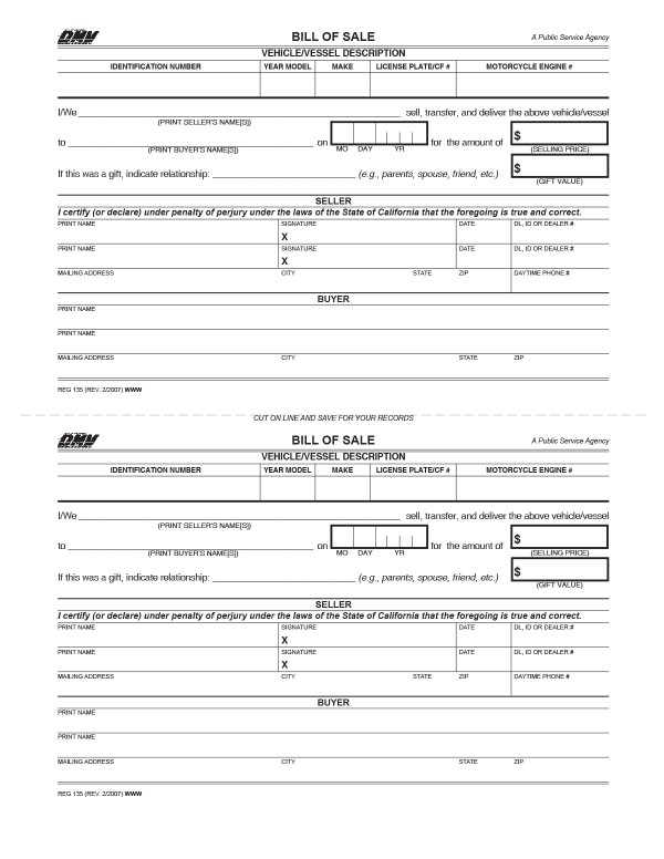 dmv printable bill of sale indiana