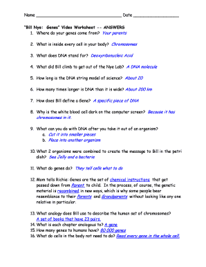 dna and genes worksheet answers