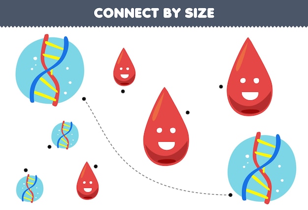 Premium Vector | Educational game for kids connect by the size of ...