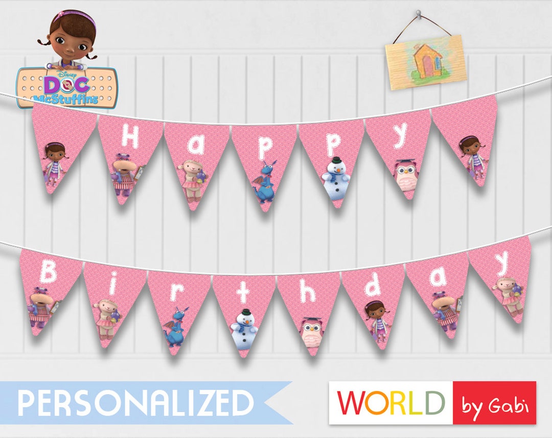 doc mcstuffins happy birthday banner printable