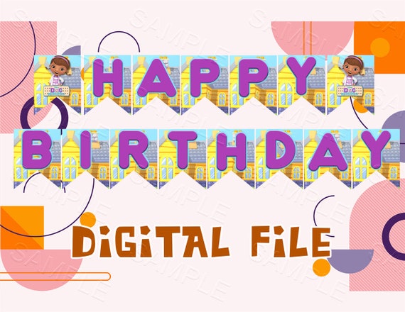 doc mcstuffins happy birthday banner printable