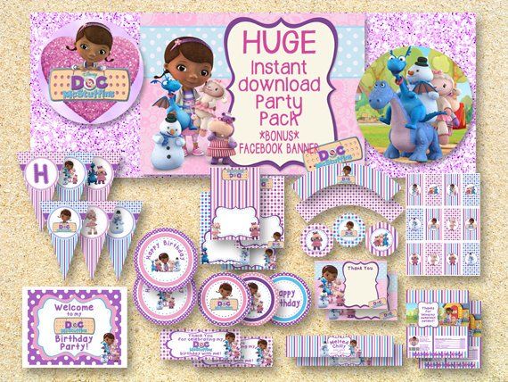 doc mcstuffins happy birthday banner printable