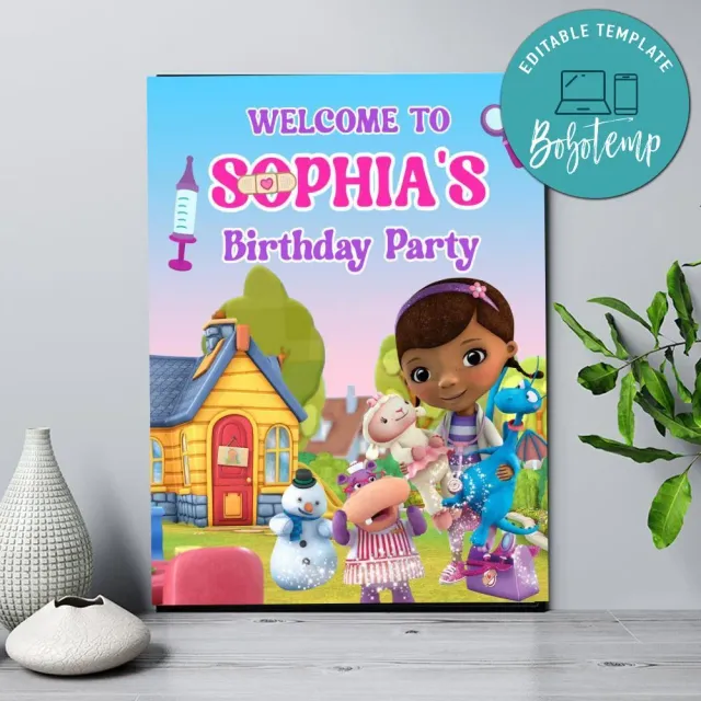 Doc McStuffins Birthday Welcome Sign Digital File Printable DIY ...