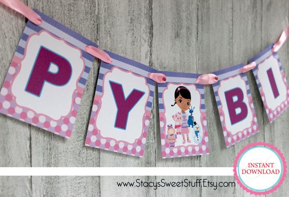 doc mcstuffins happy birthday banner printable