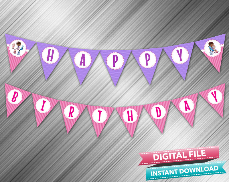 doc mcstuffins happy birthday banner printable