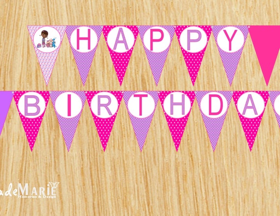 doc mcstuffins happy birthday banner printable