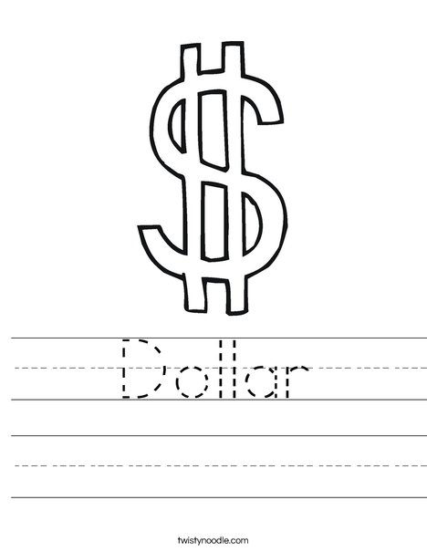 Dollar Worksheet - Twisty Noodle