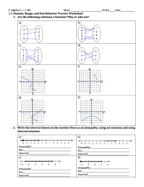 domain and range algebra 2 worksheet