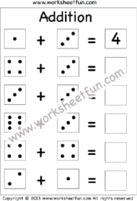 domino addition worksheet for kindergarten