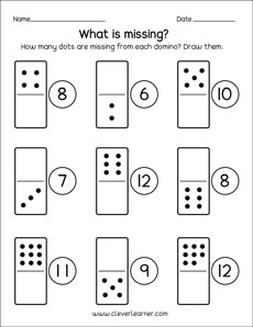 domino addition worksheet for kindergarten