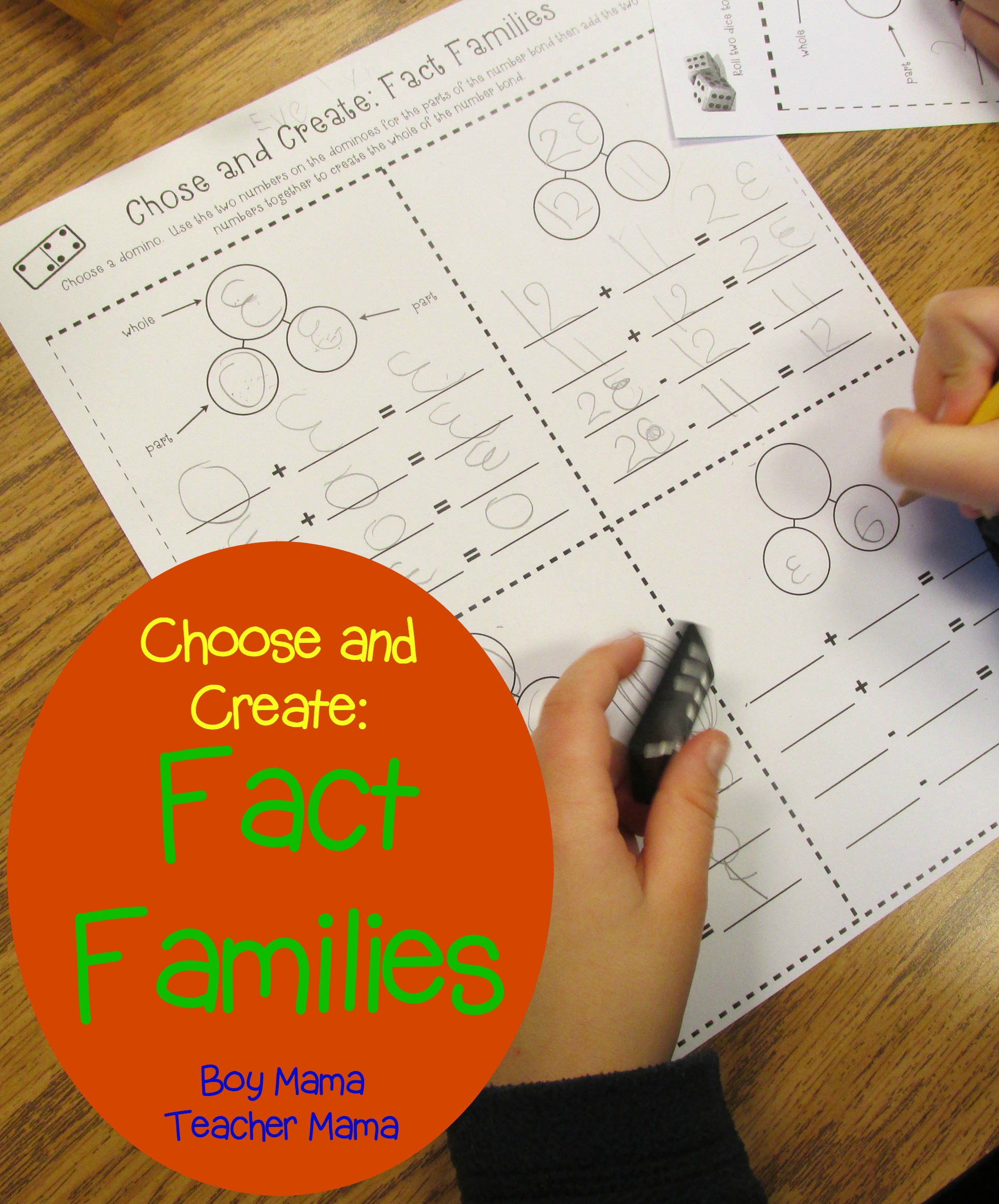 domino fact family worksheet printable