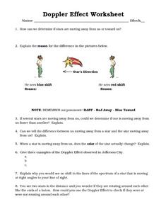 Doppler Effect Worksheet Worksheet for 9th - 12th Grade | Lesson ...