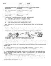 Unit 8 #9 doppler effect worksheet - WAVES and SOUND Worksheet 1 ...