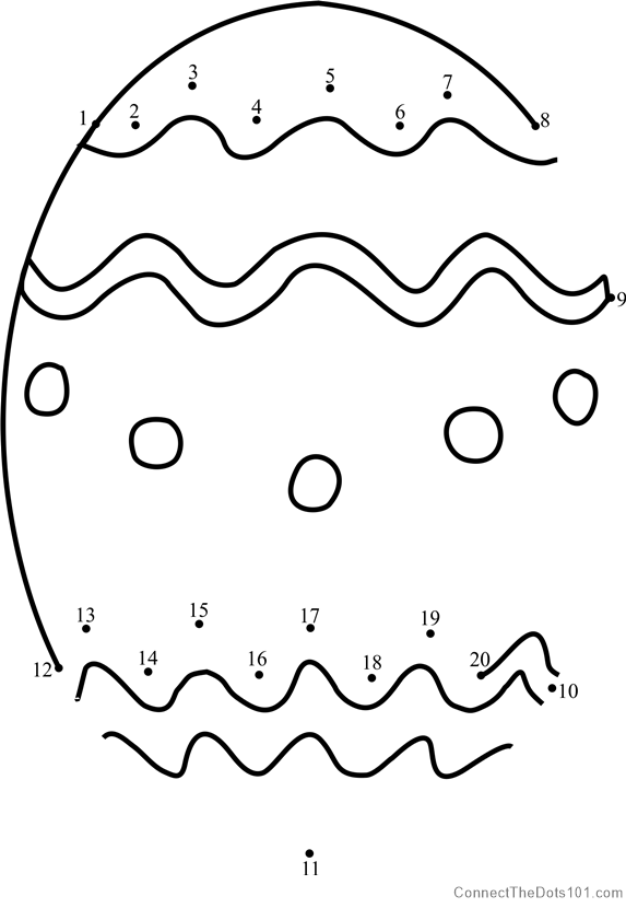 Easter Egg Design 5 dot to dot printable worksheet - Connect The Dots