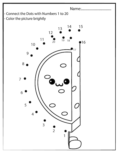 Premium Vector | Dot to Dot Kawaii coloring page Cartoon sweet ...