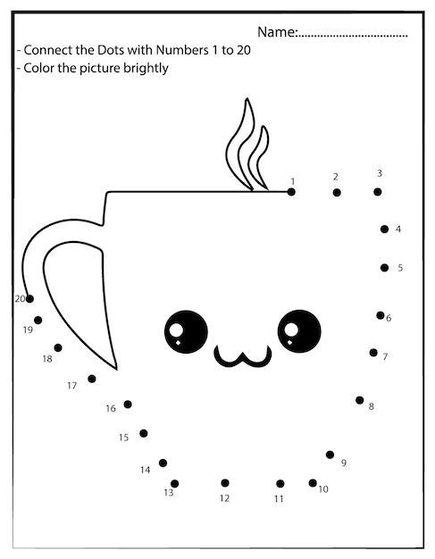 Premium Vector | Dot to Dot Kawaii coloring page Cartoon sweet ...