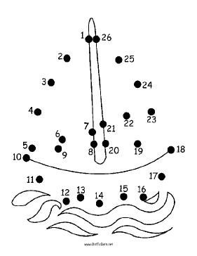 Printable Sailboat Dot To Dot Puzzle