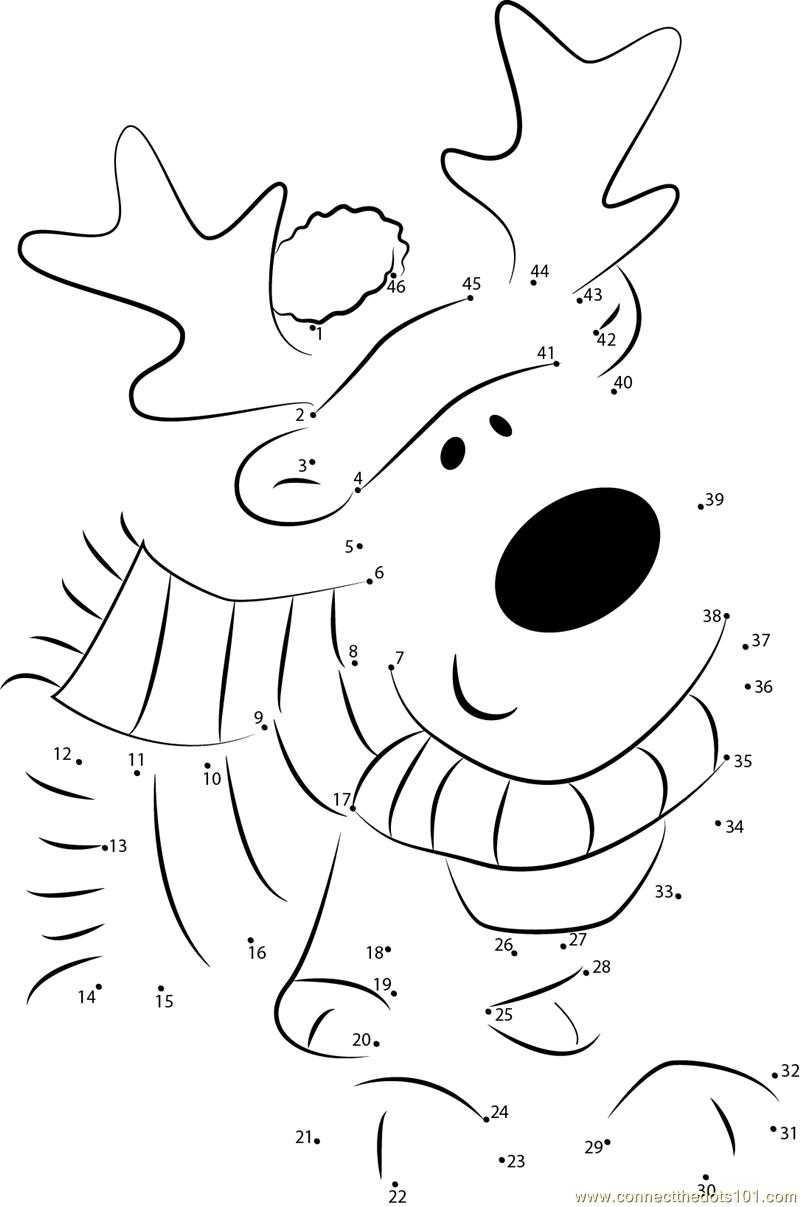 Cartoon Christmas Decorations dot to dot printable worksheet ...