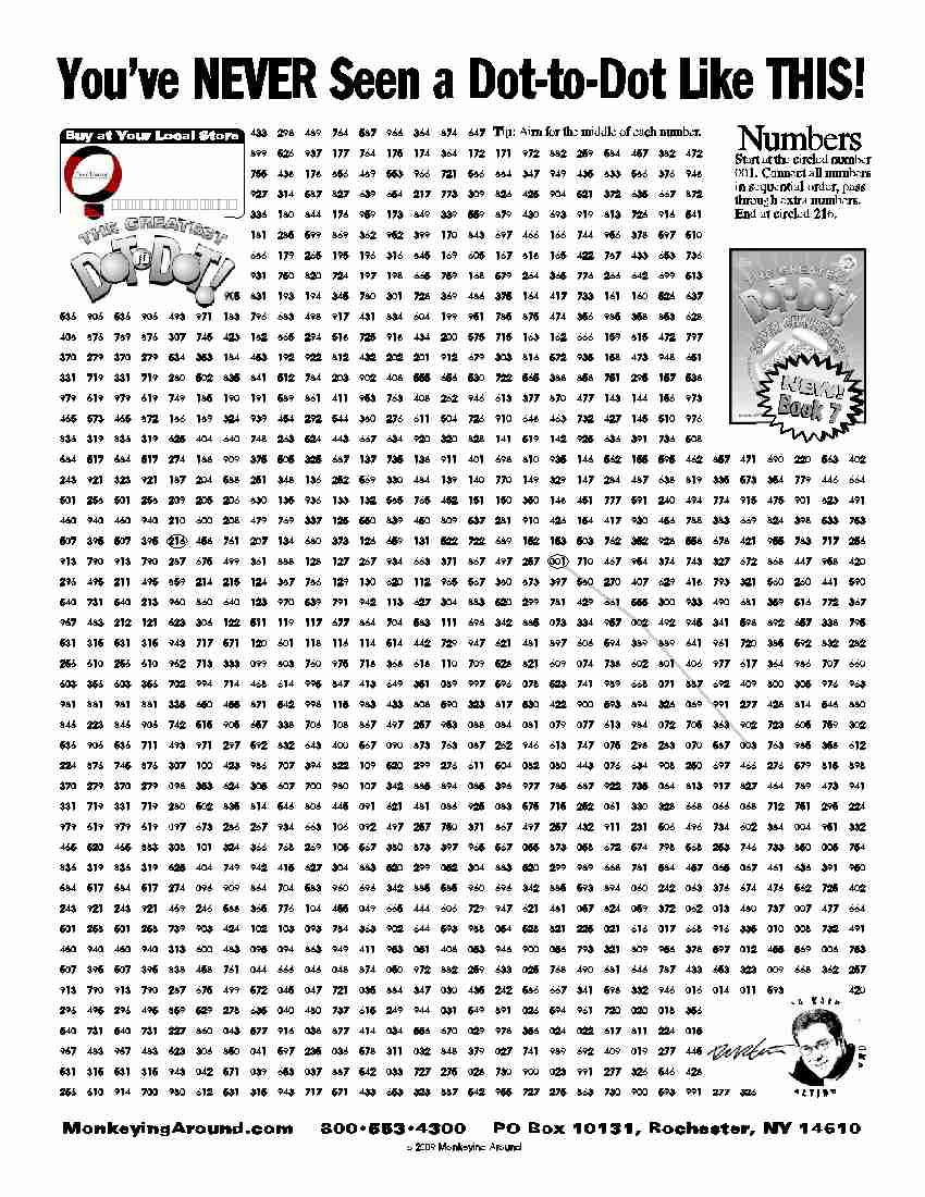 Downloadable Dot-to-Dot Puzzles
