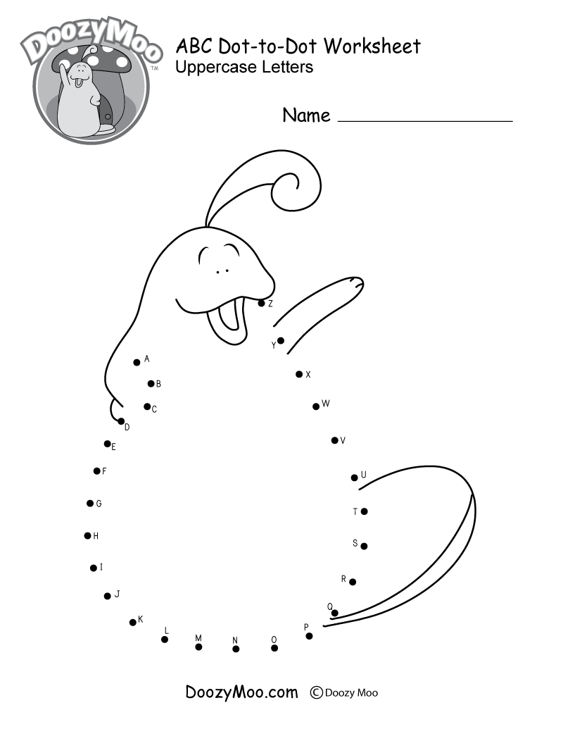 Alphabet Connect the Dots Worksheets (Free Printables) - Doozy Moo