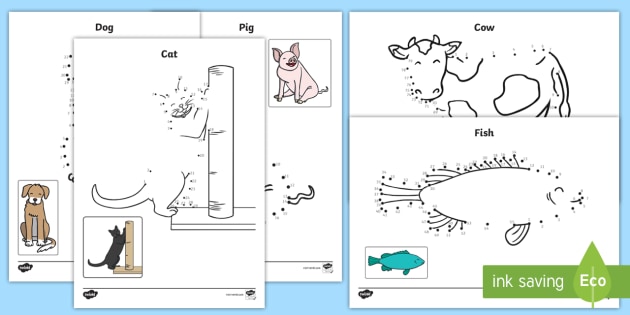 Dot to Dot Animals Printables - Dot to Dot Drawing Pictures