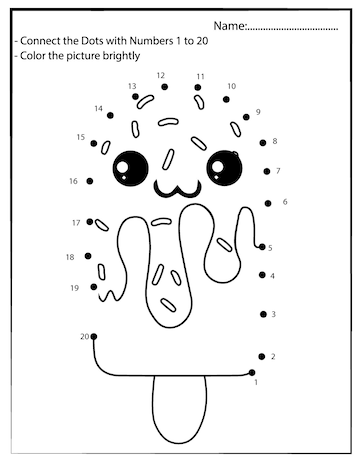 Premium Vector | Dot to Dot Kawaii coloring page Cartoon sweet ...