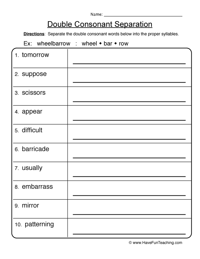 Double Consonant Worksheets - Free Word Work - Worksheets Library double-consonant-worksheets-free-word-work-worksheets-library