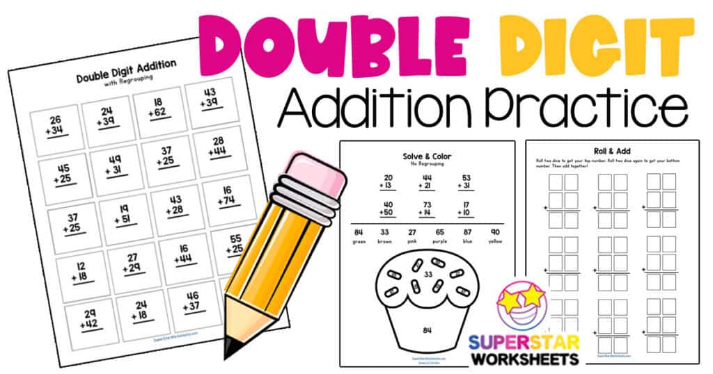 double digit addition with regrouping free worksheet