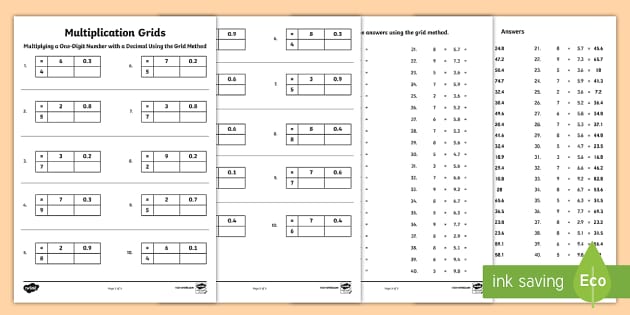 double digit multiplication with decimals worksheet