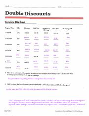 double discount worksheet answers