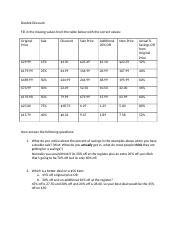 double discount worksheet answers