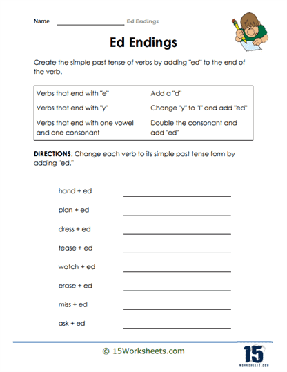 Ed Endings Worksheets - 15 Worksheets Library