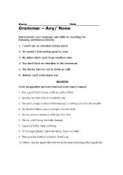 English worksheets: Double Negatives