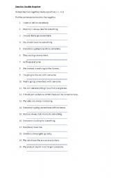 English worksheets: Double negative Worksheet