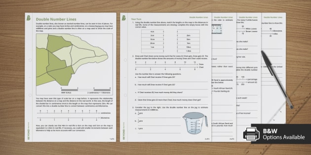 double number line worksheet