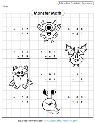 Subtraction Worksheets (2-Digit)