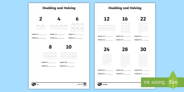 Doubling and Halving Worksheet / Worksheet (teacher made)