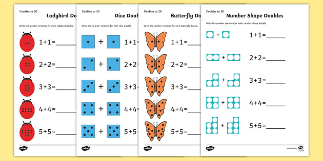 doubles worksheet first grade