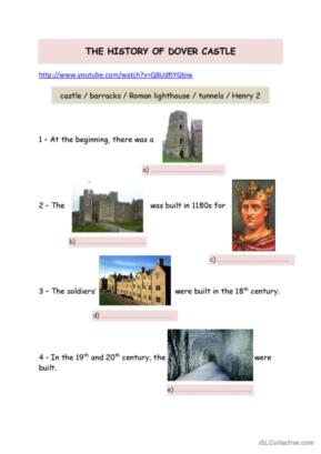 The History of Dover Castle: English ESL worksheets pdf &  doc
