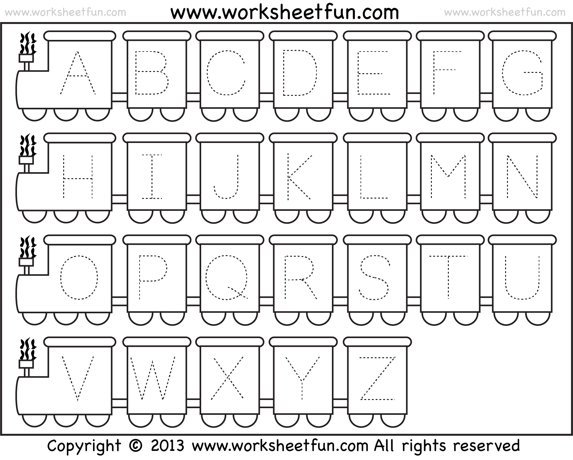 Letter Tracing Worksheet - Train Theme / FREE Printable Worksheets ...