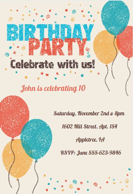 11 Free, Printable Birthday Invitations
