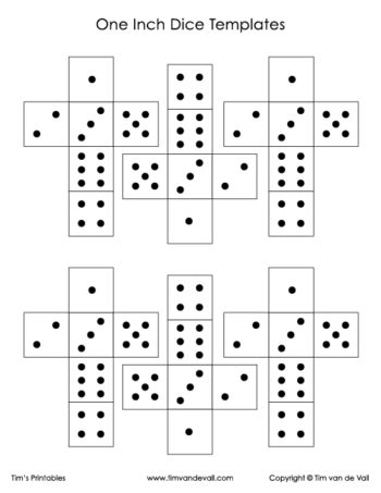Printable Paper Dice Template Pdf: Make Your Own 6, 10 &  12 Sided Dice