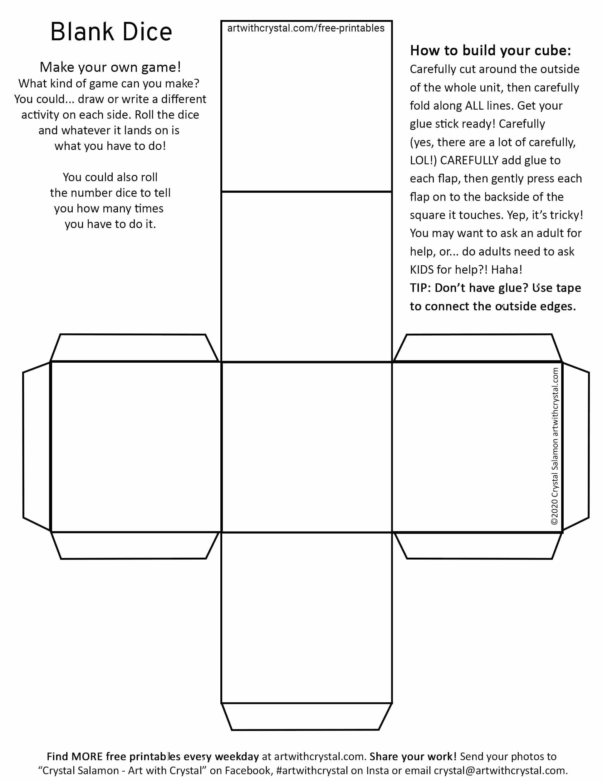 download printable dice