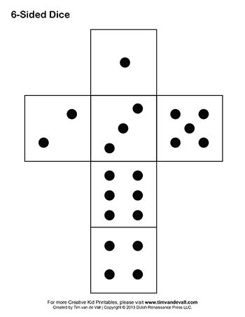 Printable Paper Dice Template Pdf: Make Your Own 6, 10 &  12 Sided Dice