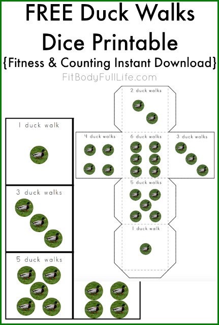 FREE Duck Walks Dice Printable {Fitness &  Counting Instant ...