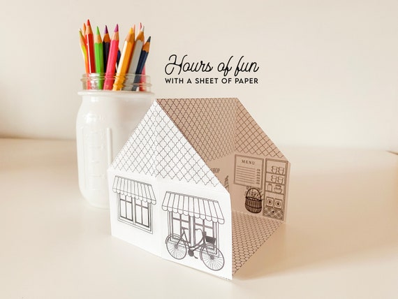 Printable Origami Bakery &  Sweet Shop Coloring Page Kids Activity ...